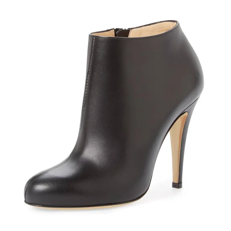 FSJ Black Fashion Boots Chunky Heel Work Ankle Boots US Size 3-15 |FSJ Shoes