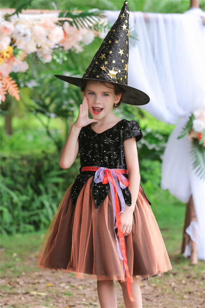 Luluslly Cap Sleeves Tulle Little Girl Dress Halloween Dress