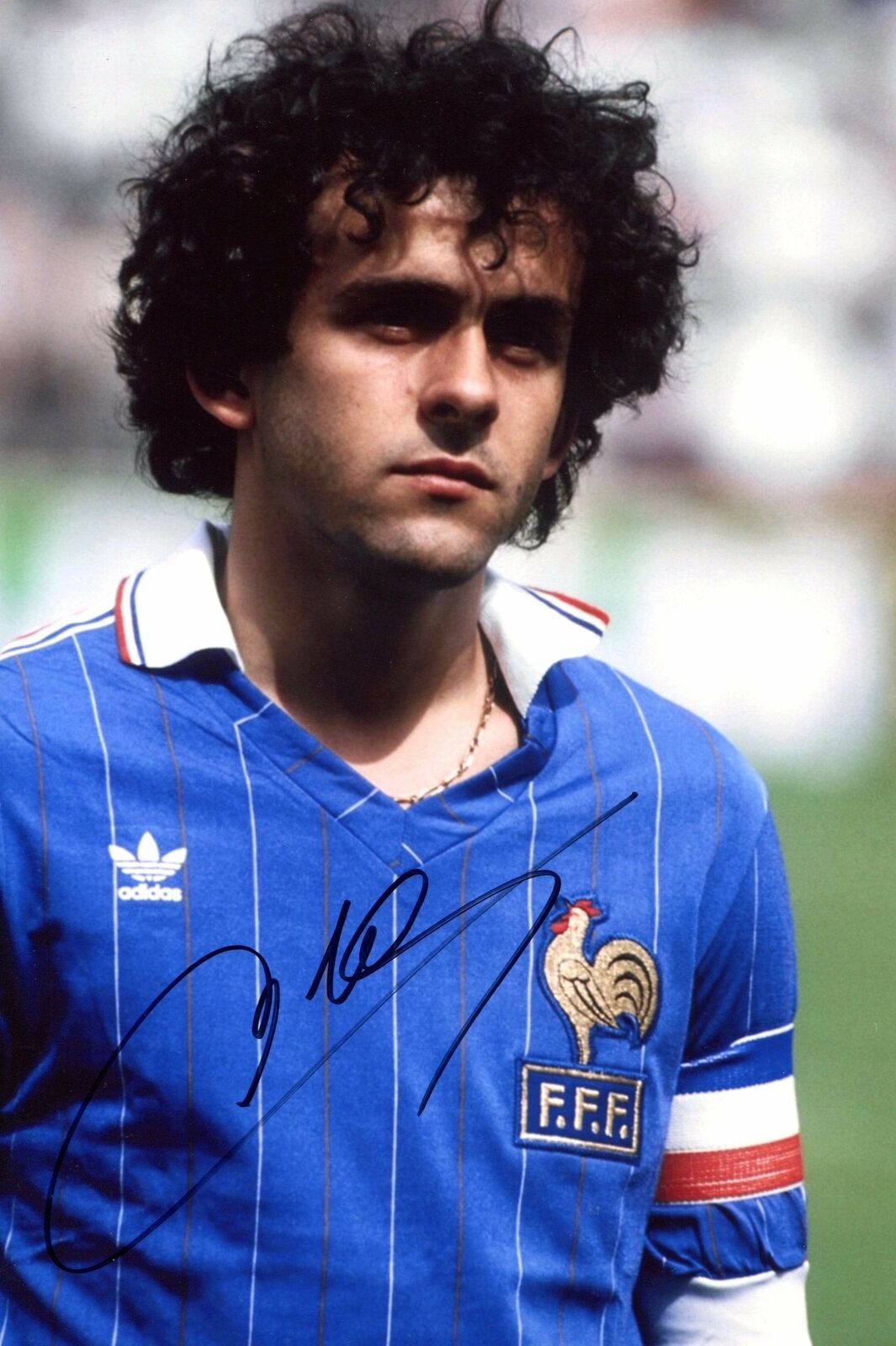 SOCCER Michel Platini FRENCH NATIONAL TEAM autograph, IP signed Photo Poster painting