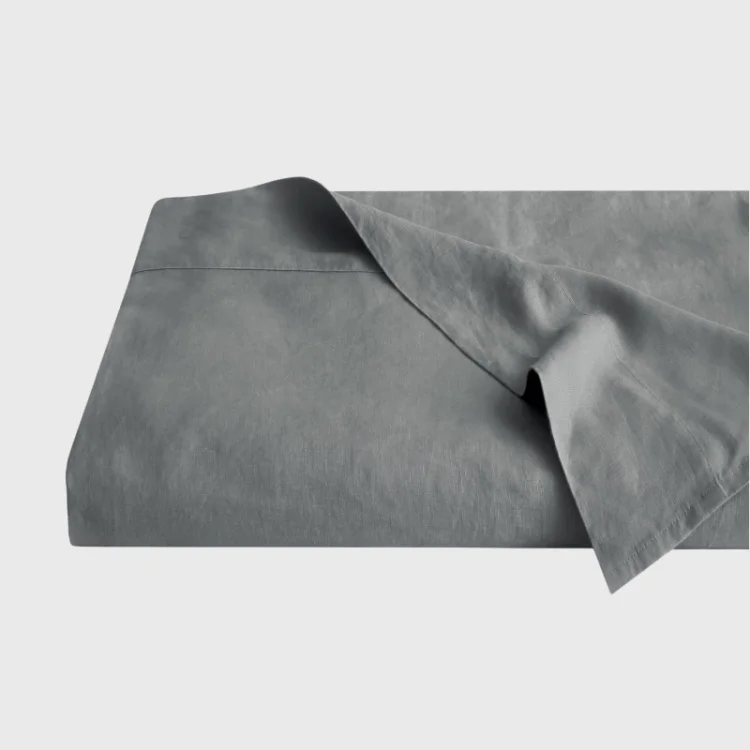 Dove French Linen Flat Sheet Linen Time