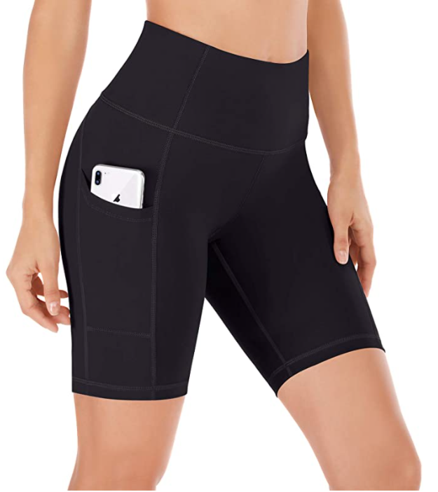 High Waisted Workout Shorts with Pockets | 5-8 Breathable Yoga Shorts for  Gym | Women Biker Short for Tummy Control
