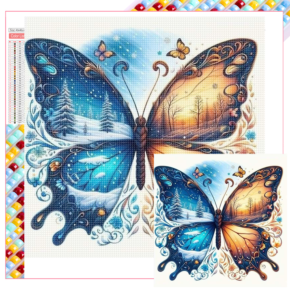 Autumn And Winter Butterfly 40*40cm(picture) full square drill diamond painting