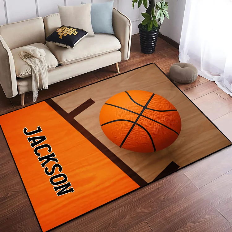 Personalized Kids Basketball Range Rug|R159
