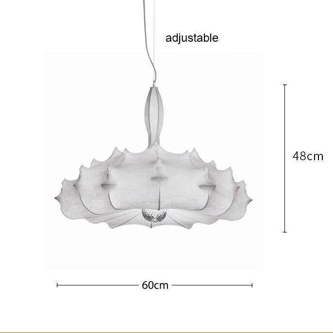 Nordic Silk fabric LED chandelier big Pendant Lights living room Showroom villa decoration ceiling chandelier art hanging lamp