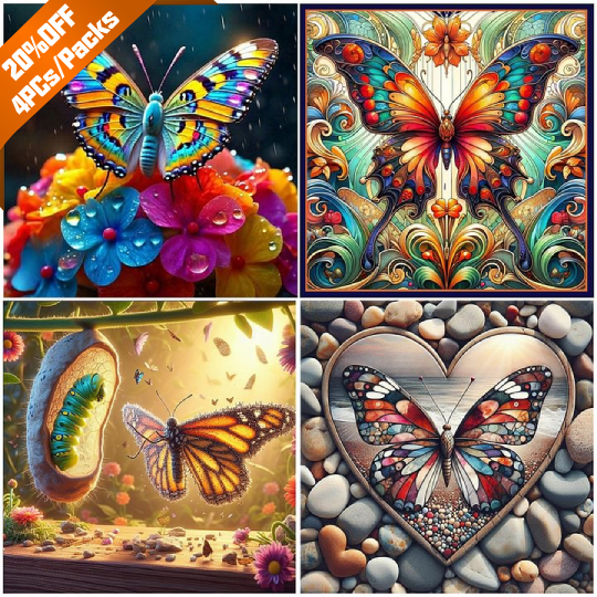 Butterflies - Full Round Drill Diamond Painting - 40*40CM(Canvas)