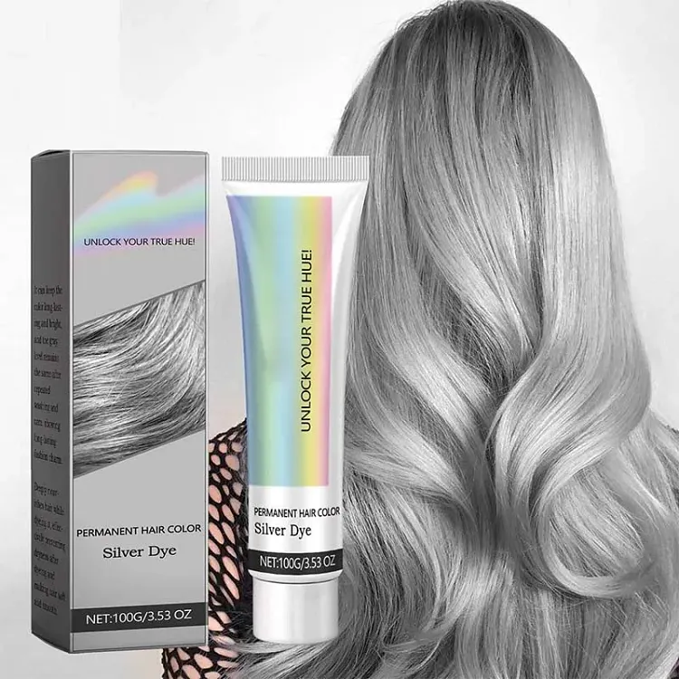 💥 2-in-1 Natural Essence Extract Silver Hair Dye 