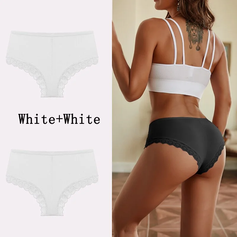 Billionm Women Panties Sexy Lace Briefs Solid Seamless Underwear Female Comfortable Intimate Lingerie Floral Underpants M-2XL