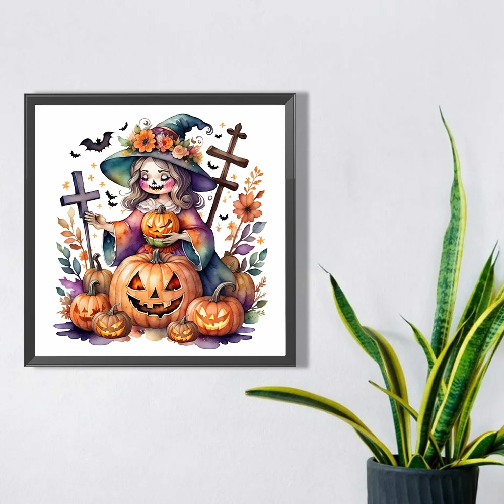 Diamond Painting - Full Round Drill - Witch Pumpkin(Canvas|40*40cm)
