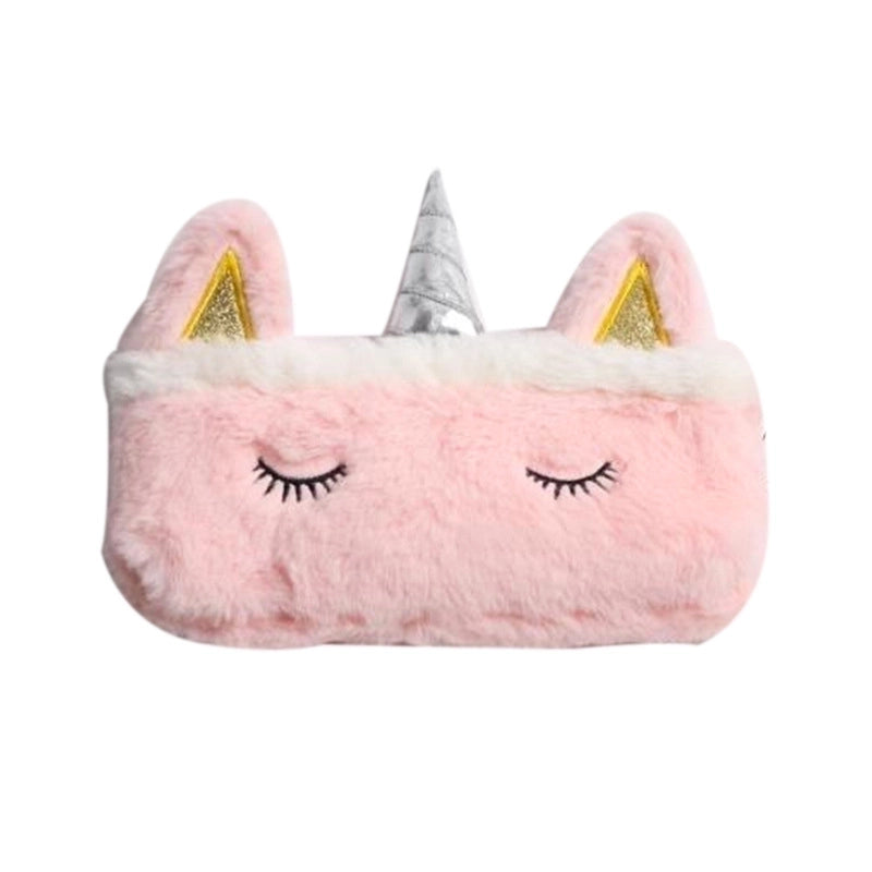 Cross-border New Arrival Pencil Case Girl Rainbow Stationery Case Student Cartoon Plush Pencil Bag Pencil Case Storage Cosmetic Bag3