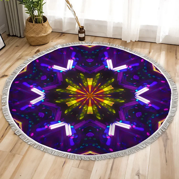 Neon Space - Circle Tapestry - 1.5M