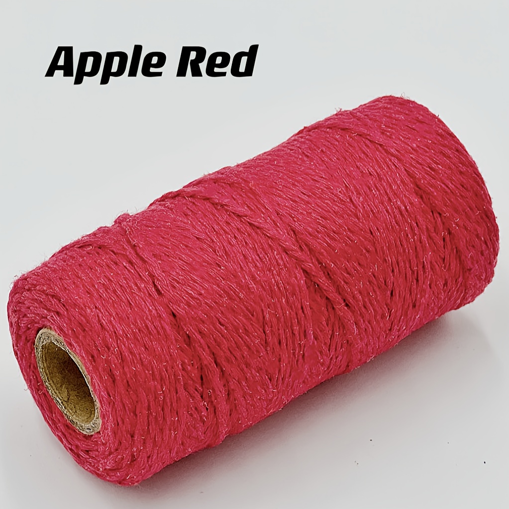 100yd Double Color Cotton Macrame Cords - Festive Decorative Rope for Crafting Magic - Perfect for Weaving Carpets, Tapestries, Rugs, Blankets & Patterns - Soft & Durable