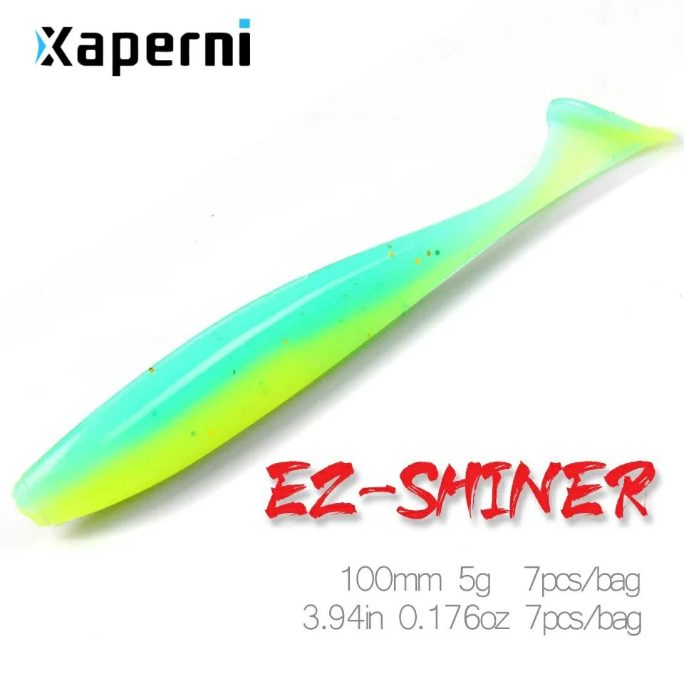 2019 Xaperni Shiner  100mm 5g  7pcs/bag Fishing Lures soft lure Artificial Bait Tackle jerkbaits for pike and bass