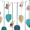 (Finished Product)Macrame Wall Hanging Macrame Leaves Tapestry Wall Hanging Decoration Boho Leaf Feather Tassel Garland Tapestry for Bedroom Living Room Nursery Decor
