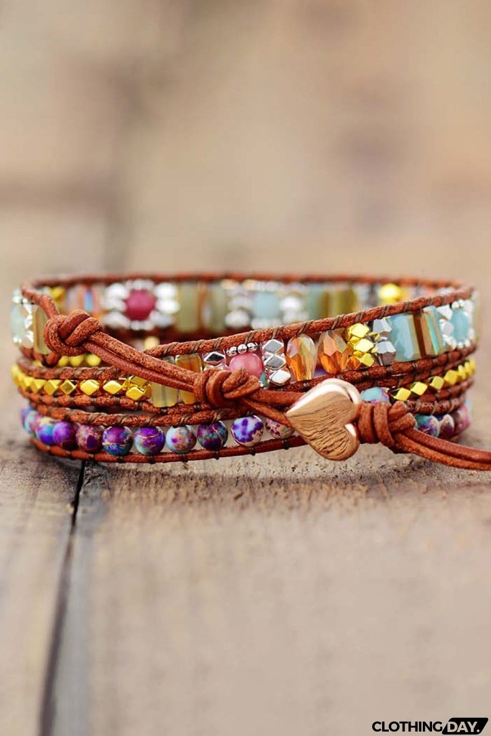 Handmade Crystal Beaded Natural Stone Bracelet