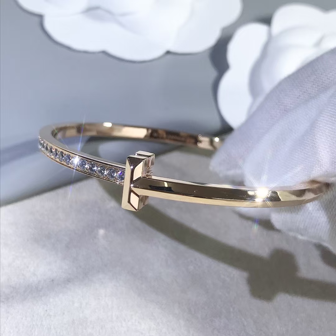 Buy replica Tiffany T1 Narrow Diamond Hinged Bangle and replica jewelry from PICKS Jewelry