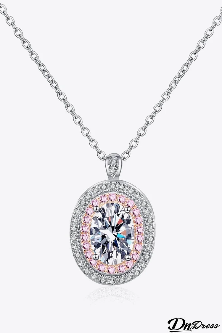 925 Sterling Silver Rhodium-Plated 1 Carat Moissanite Pendant Necklace