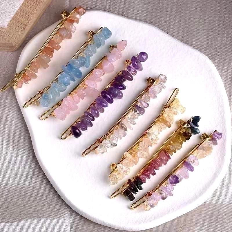 Women’s Retro Geometric Natural Crystal Hair Clip