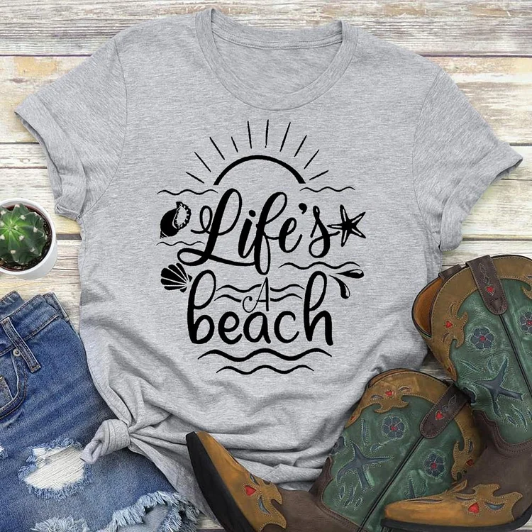 life's a beach Summer life T-shirt Tee - 01437-Annaletters