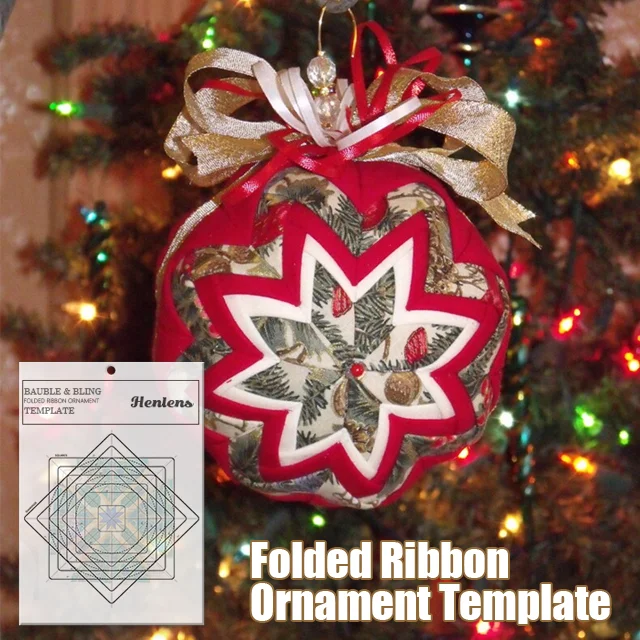Bauble Bling Folded Ribbon Ornament Template With Instructions