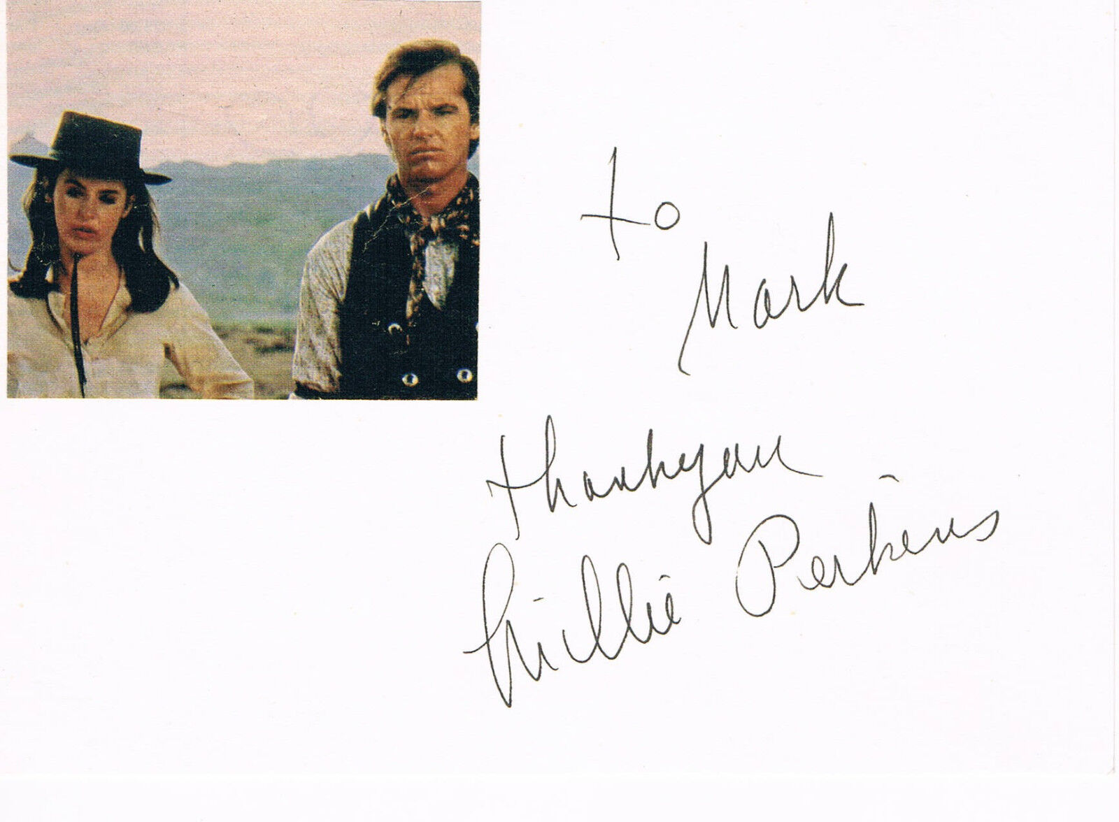 Millie Perkins 1938- genuine autograph signed card 4x6