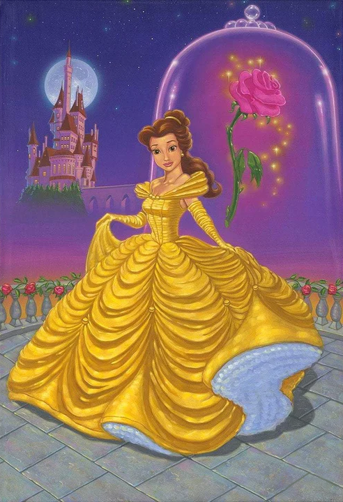 Disney Princess Bell Beauty And The Beast 40*50CM(Canvas) Full Round Drill Diamond Painting gbfke