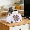 DIY PU Diamond Painting Tissue Box Kit Desktop Tissue Holder with Rhinestone Diamond Desk Decorative Tissue Box for Adults Desktop Storage Organizer (Mandala)