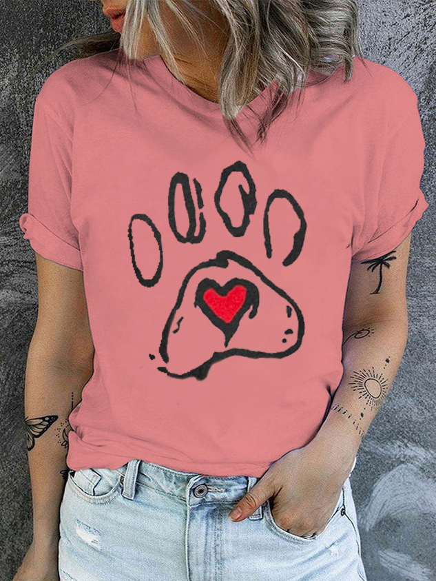 Funny Dog Text Letters Crew Neck Cotton Casual T-Shirt socialshop