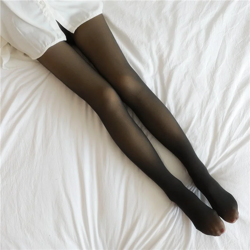 Fleece-Lined Leggings with Translucent Warm Plush——Buy 2 free shipping