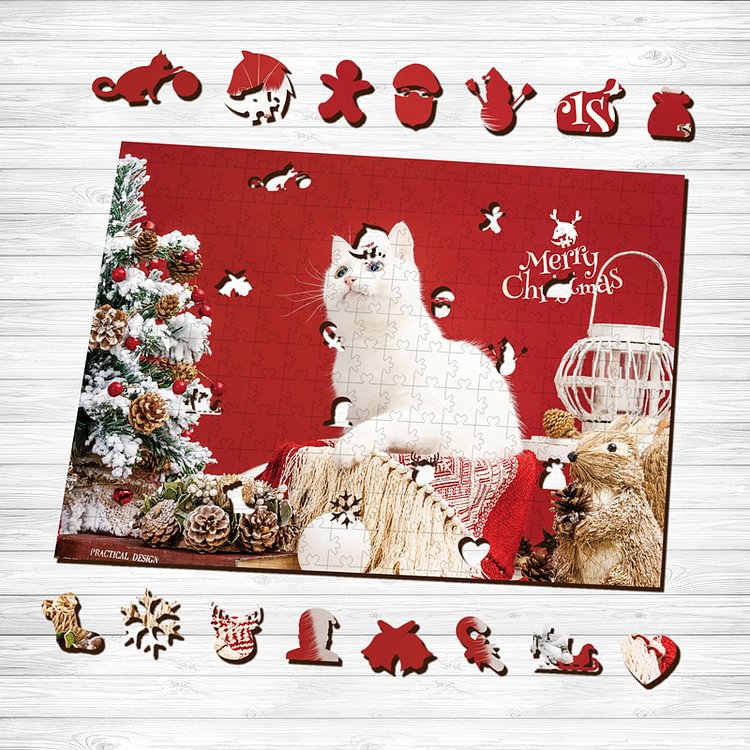 Sunnypuzzle™-Christmas White Cat Puzzle