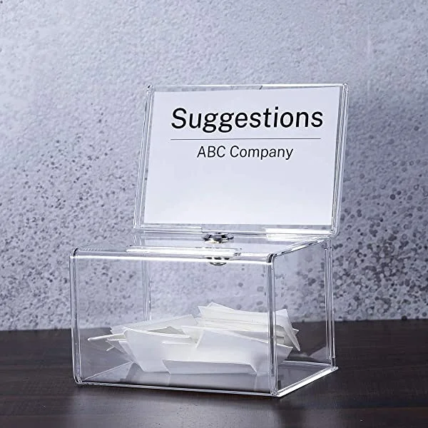 acrylic plexiglass donation box with key