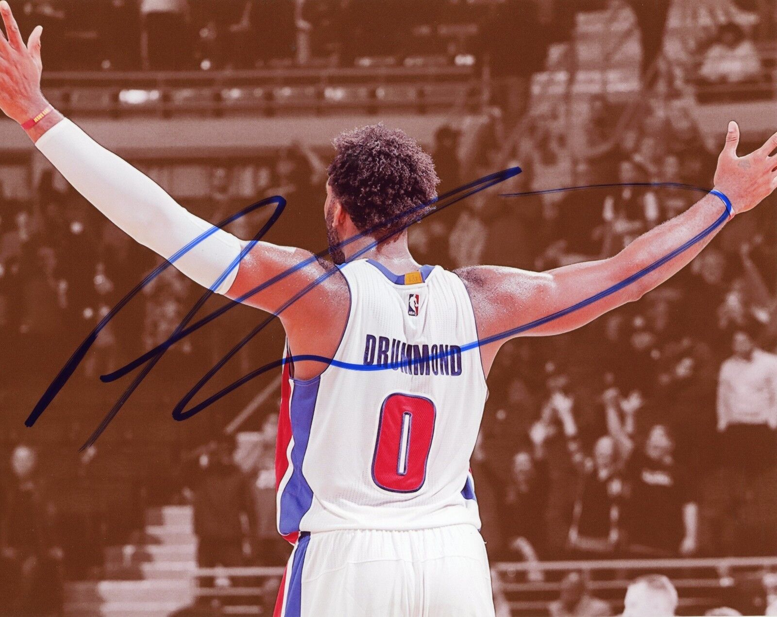 ~~ ANDRE DRUMMOND Authentic Hand-Signed DETROIT PISTONS