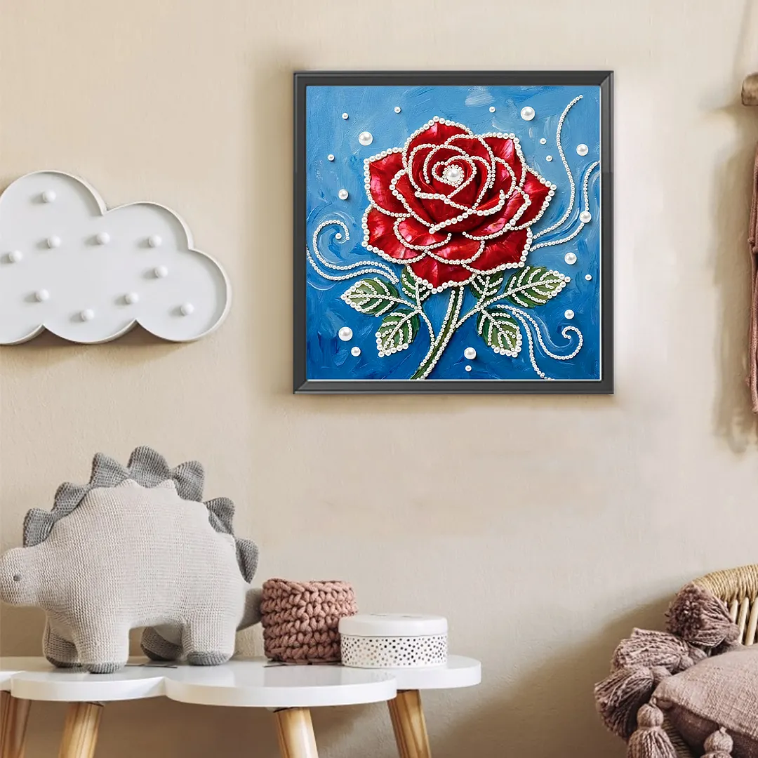 Romantic Roses DIY Pearl Painting Art Kits Frameless for Home Decor 30x30cm