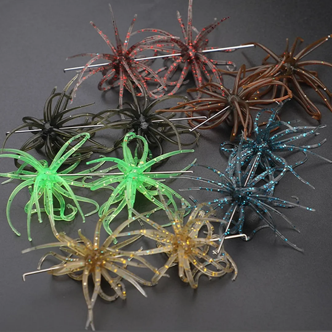 2Pcs Fishing Lures Soft Urchins Fish Lures Simulation Urchins Fishing Baits Soft Swimming Lures Slow Floating Lures Set