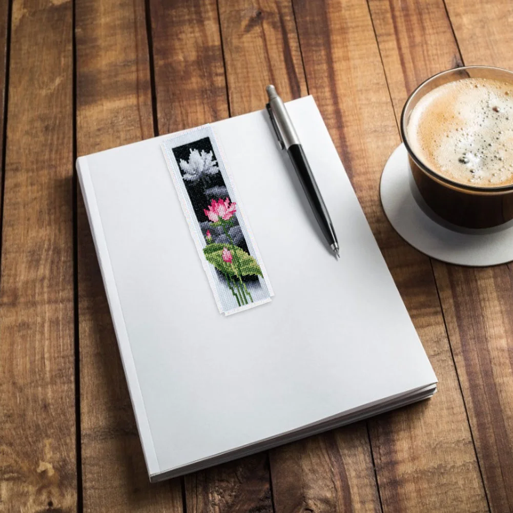 14ct 2-Strand Double-sided Counted Cross Stitch Bookmark - Flower Buddha(18*6cm)