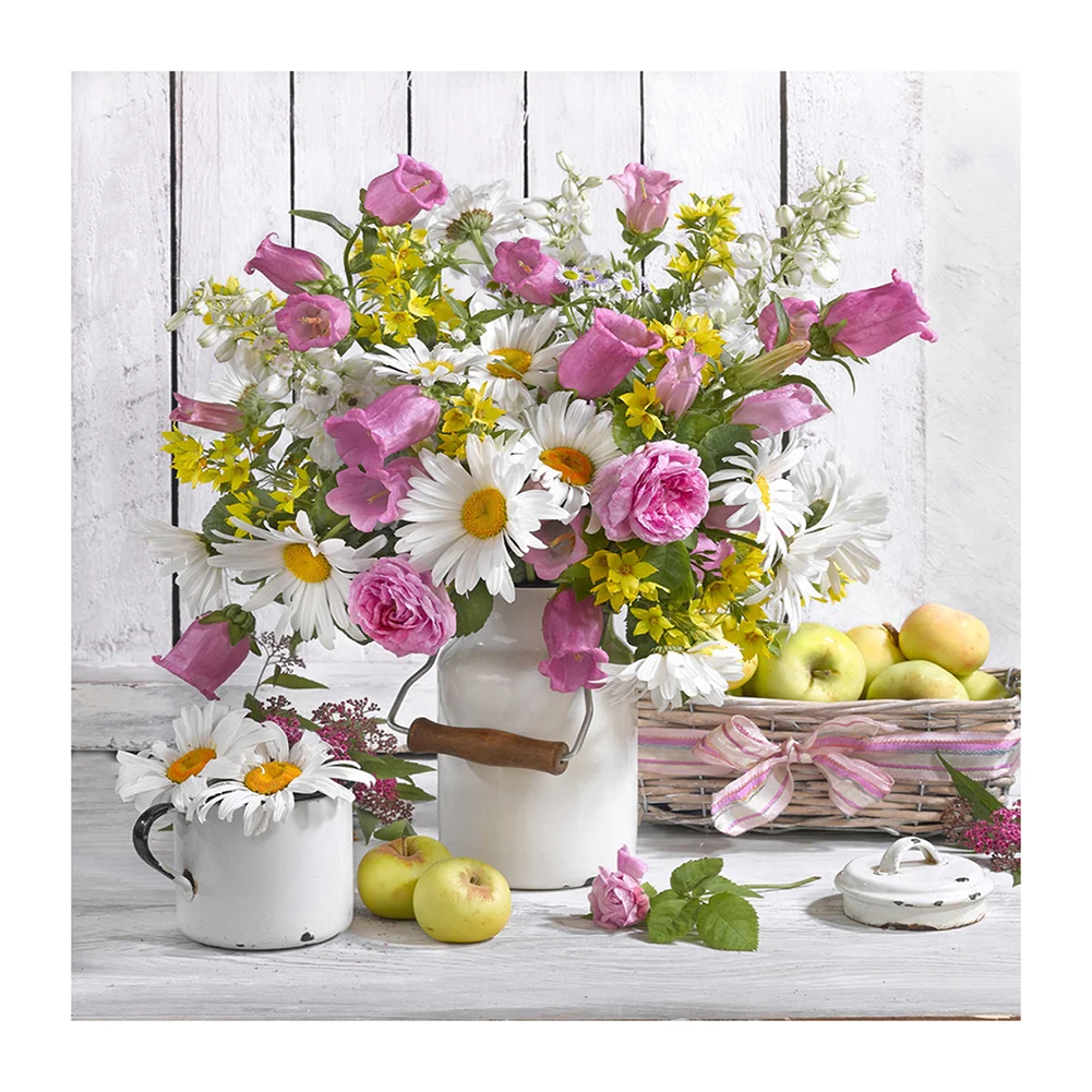 Elegant Flowers - Full Round - Diamond Painting