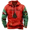 3D Print Christmas Ugly Sweater Retro Color-blocked Men's Hooded Sweatshirt