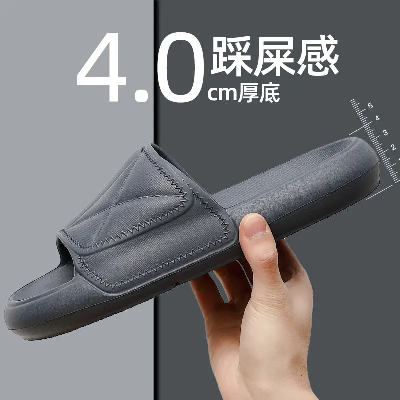 Men's Slippers Large Size 48 49 Summer  Size Household Indoor Bath Antiskid Soft Thick Bottom Cool Slippers For Men