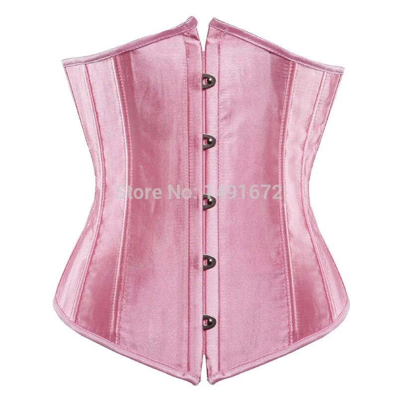Underbust Corset Bustier Corsets Women Plus Size Korset Push Up Waist Slimming Cincher Sexy Boned Corselet Top Solid Pink Green
