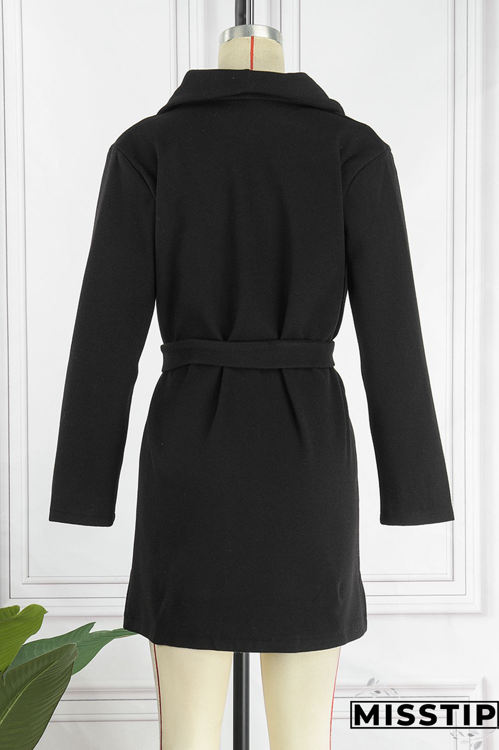 Black Casual Solid Patchwork Turndown Collar Outerwear