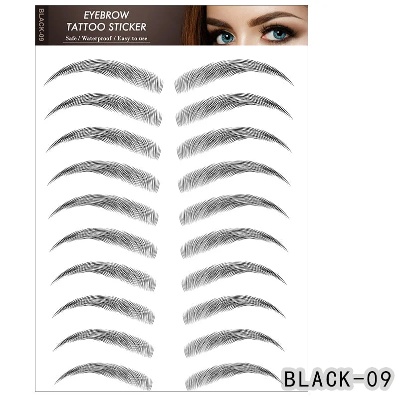 6D Eyebrows Sticker Water Transfer Hair-like Eye Brow Tattoo Stickers Long Lasting False Eyebrow Enhancers Eye Brow Cosmetics Br
