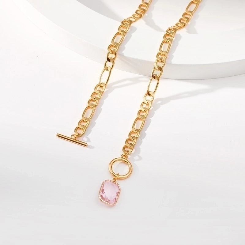 Fashion Geometric Copper Plating Zircon Pendant Necklace 1 Piece