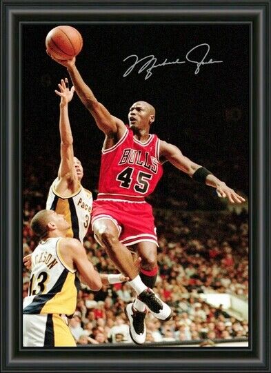 MICHAEL JORDAN - BULLS BASKETBALL HOF Signed 1 - A4 Photo Poster painting POSTER - GLOSS PRINT