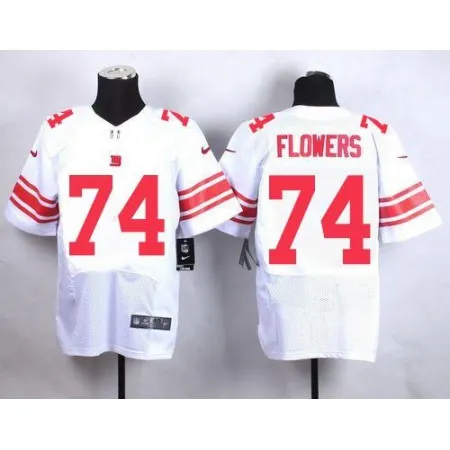 Giants #74 Ereck Flowers White Men's Stitched NFL Elite Jersey