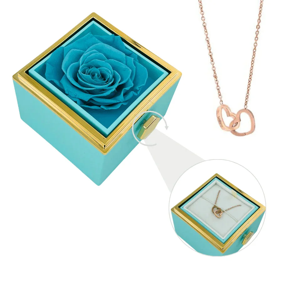 Eternal Rose Box - W/ Engraved Necklace & Real Rose