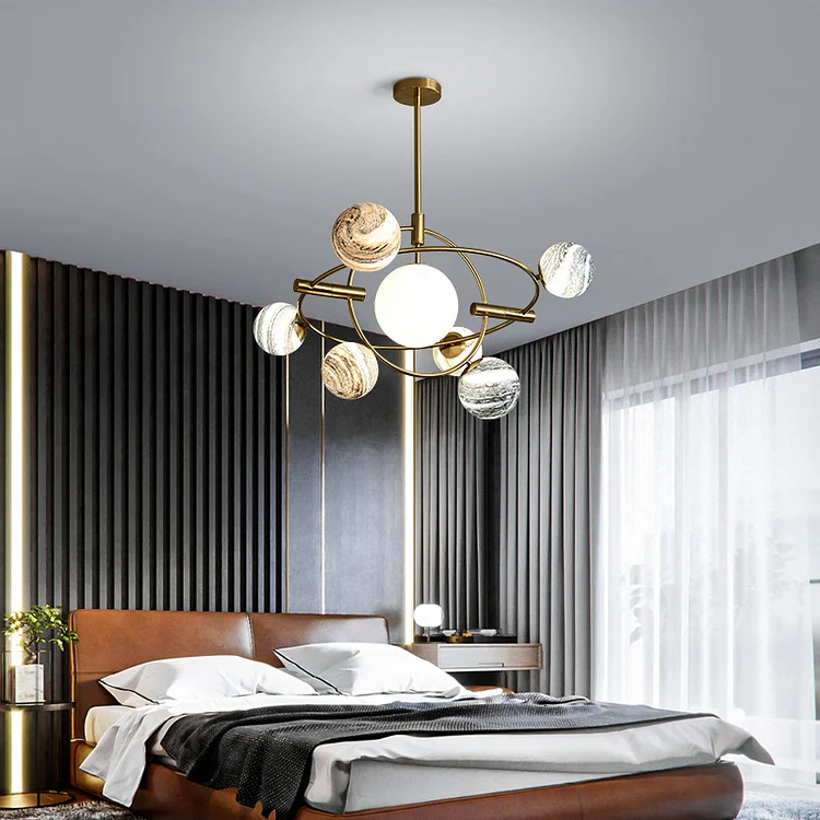 Creative Design Rotating Planetary Chandelier Living Room Light Fitting Vjlight