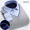 Men's Casual Pullover Plus Velvet Thickened Warm Long-sleeved Fake Two-piece Shirt