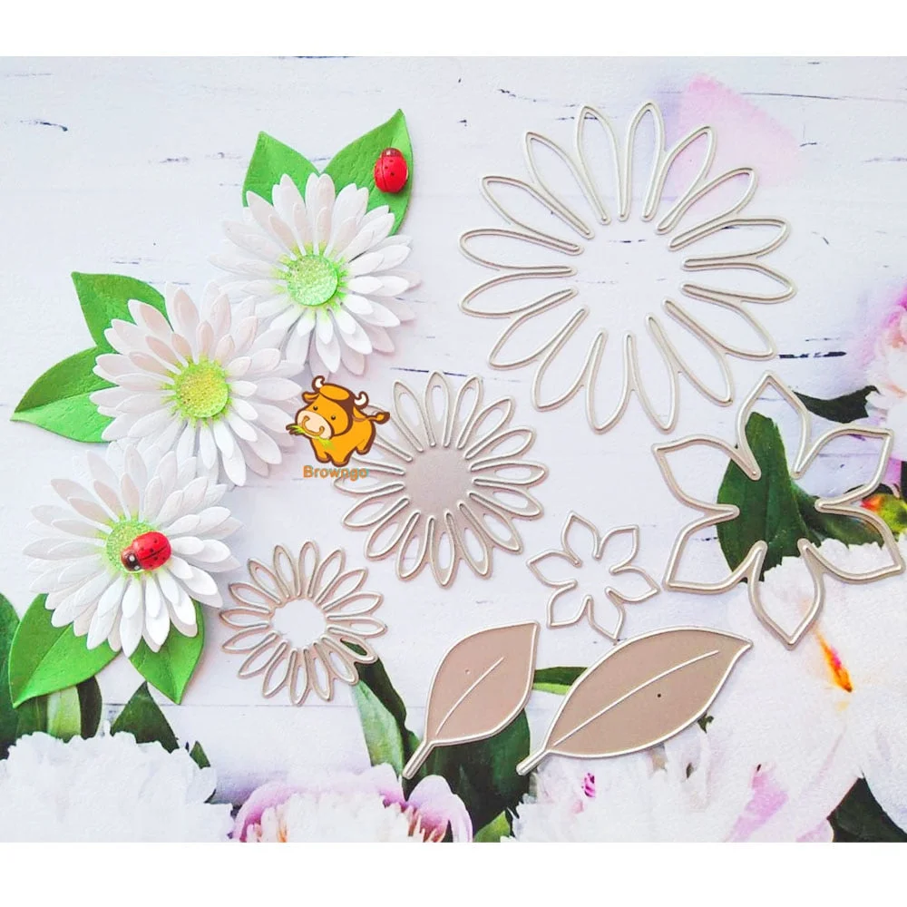 Sun Flowers Metal Cutting Dies Stencil Template For DIY Scrapbooking Embossing Paper Card Album Making Decor Craft Leaf Dies Cut