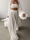 Women'S Fashion Casual Loose Solid Color Bubble Sleeve three-Pieces Suit