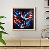 Independence Day USA Bald Eagle Full 11CT 3 Strands DIY Stamped Cross Stitch Kit for Beginners Adults Home Wall Decor Cross Stitch Art and Crafts Kits 40x40cm