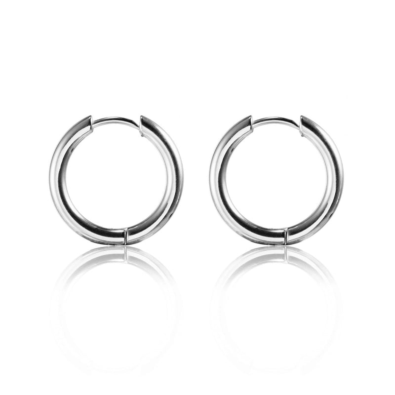 Fashion Round Titanium Steel Plating Hoop Earrings 1 Piece